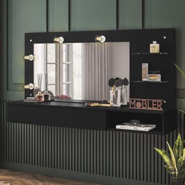 Imagem de Penteadeira Camarim Suspensa Essenza Preto Fosco - Pr Móveis Preto Fosco