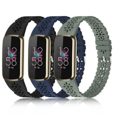 Imagem de Pulseiras esportivas Wewatri compatíveis com pacote de 3 Fitbit Luxe