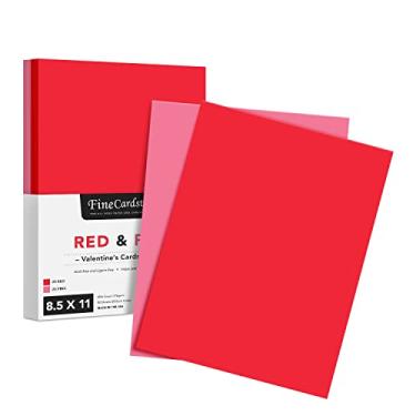 Imagem de Papel cartão colorido Dia dos Namorados, vermelho e rosa dos namorados, cartolina de 21,5 x 28 cm para cartões comemorativos, arte e artesanato, convites, impressão | Capa de 29,5 kg | 25 vermelhos,