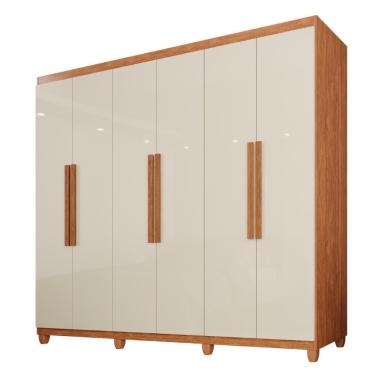 Imagem de Guarda-roupa Casal 100% Mdf 6 Portas E 4 Gavetas Espanha