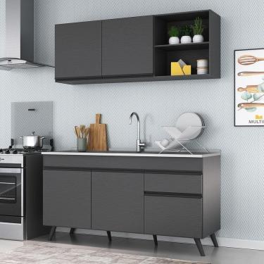 Imagem de Armário De Cozinha Compacta Veneza Multimóveis Mp2079.895 Preto
