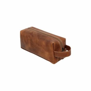 Imagem de Necessaire de Couro Legítimo Masculina e Feminina, Bolsa de Viagem Org