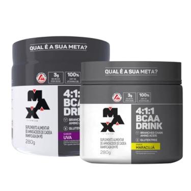 Imagem de Kit 2x Bcaa Drink 4:1:1 Uva e Maracujá 280g Max Titanium
