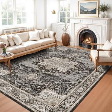 Imagem de RUUGME Tapetes Boho 12 x 20 cm - Tapete de área para sala de estar/quarto/sala de jantar - Lavável macio e resistente a manchas - Tamanho ideal para colocar sob sofás de cama queen size - perfeito