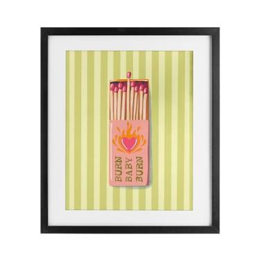 Imagem de Stupell Industries Impressão emoldurada preta Burn Baby Matches sob vidro, design de Elyse Anastacia, 40,6 x 33,5 cm