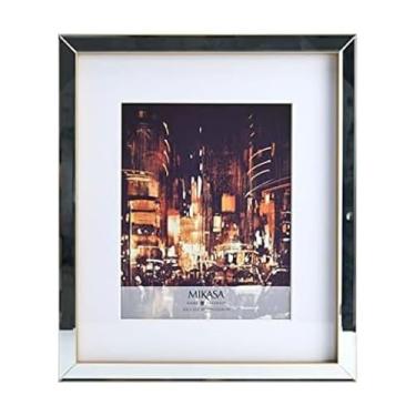 Imagem de Mikasa Moldura de galeria espelhada com laterais douradas, moldura de 33 x 38 cm comporta fotos de 28 x 35 cm sem tapete ou foto de 20 x 25 cm com tapete