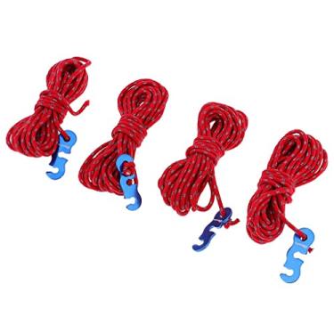 Imagem de Conjunto de 4 linhas refletivas para tendas tipo guy - cordas de nylon de alta visibilidade com ajustadores para caminhadas ao ar livre, acampamento, mochila - refletivo, peso - para barracas