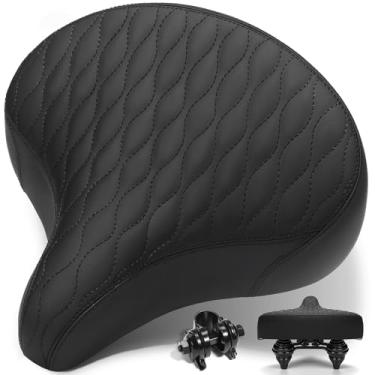 Imagem de Phroxbik Assento de bicicleta largo para homens e mulheres, confortável, acolchoado extra macio, assento de bicicleta grande, confortável para bicicleta de montanha, cruzador de praia, bicicleta