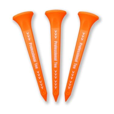 Imagem de Camisetas de golfe Subetee longas de plástico com ponta deslizante de teflon para viagens mais longas, pacote com 3, laranja, 9,5 cm, SUBE-L-OR – Acessórios de golfe, feitos no Japão