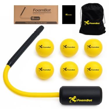 Imagem de FoamBat Treinador de corda de beisebol e softbol - Design inovador de taco de espuma de alta densidade para sensação de balanço real e melhor feedback, ferramenta de treinamento de rebatidas, auxílio