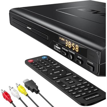 Imagem de Leitor de DVD HD, leitores de CD para casa, leitores de DVD para TV, cabo HDMI e RCA incluído, conversor para HD 1080p, multiregião, memória de ponto de interrupção, PAL/NTSC integrado, USB 2.0