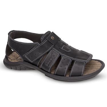 Imagem de Sandália Papete Masculina De Couro Preto - DCB0980LTPTO
