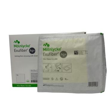 Imagem de Exufiber Ag Curativo de Hidrofibra com Prata  Molnlycke, 15 x 15 cm, 1
