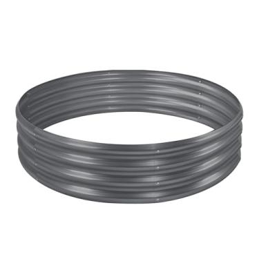 Imagem de Land Guard Kit de cama de jardim elevado galvanizado de 2 × 29 m, caixas de jardim elevadas redondas galvanizadas para ambientes externos, grandes canteiros de jardim elevados de metal para vegetais