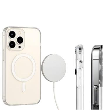 Imagem de Capa Magnética Transparente IPHONE 11 12 13 14 15 16 17 AIR PRO MAX, Proteção de Câmera,Anti-Amarelameto, Anti-Impacto e Carregamento por Indução (15 PRO MAX)