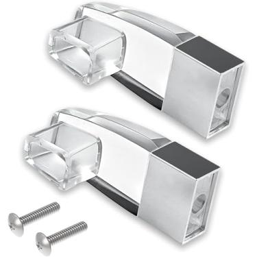 Imagem de ZHQMG Suportes de barra de toalha de porta de chuveiro de acrílico transparente apto para varão de toalha de porta de chuveiro de vidro deslizante Alumax/Basco, peças de reposição para portas