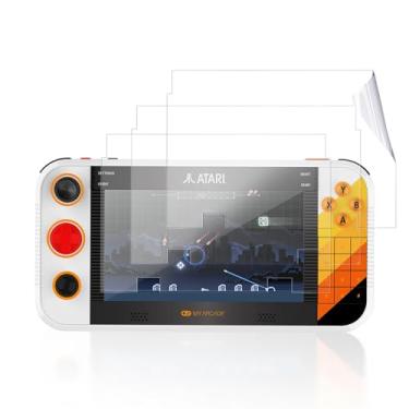 Imagem de YAJOJO Pacote com 3 protetores de tela para console de jogos portátil My Arcade Atari Gamestation Go, transparente, filme flexível, compatível com capas, para My Arcade Atari Gamestation Go, clareza