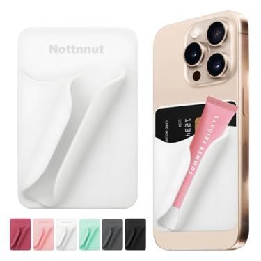 Imagem de Nottnnut Suporte para cartão de brilho labial, capa para celular, batom, esmalte, carteira para celular, suporte de cartão de silicone e protetor labial para telefones iPhone e Android