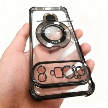 Imagem de Buliangren Capa compatível com Google Pixel 10, capa macia protetora com suporte de anel, capa de telefone transparente para Google Pixel 10, preta