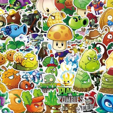 Imagem de Adesivos Plants Zombies Anime, pacote de 50 unidades, 5-7 cm, decorativos