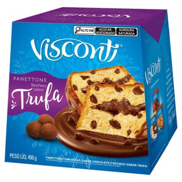 Imagem de Panettone com Gotas de Chocolate Recheio Trufa Visconti 450g