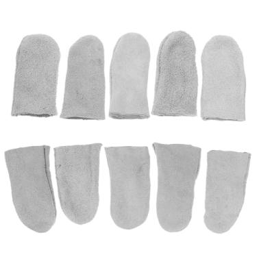 Imagem de Luvas de entalhe com protetor de polegar protetores de dedo resistentes a cortes para trabalhos manuais de costura e gravação