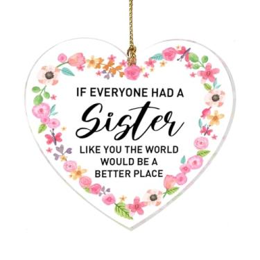 Imagem de Presentes de irmãs de irmãs, enfeite de lembrança, placa de coração, presentes para irmãs, melhores amigas, melhores amigas, aniversário, Natal, formatura, amizade, presentes para irmã, o mundo seria