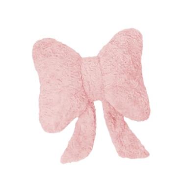 Imagem de Generic Almofada com Laço Fofo, Almofada Decorativa com Laço, Apoio para as Costas, Moderna para Sofá, de Cabeceira para Sala de Estar, Estilo Fazenda, Rosa