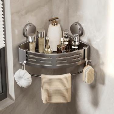 Imagem de Tofaney Prateleira Banheiro Ventosa 1 Pacote Porta Shampoo para Banheir Canto Acessórios Suporte Sem Furo Organizador Alumínio À Prova d'água e à Prova de Ferrugem