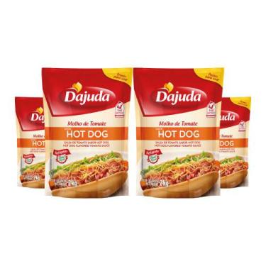 Imagem de 4Un Molho De Tomate Sabor Hot Dog DAjuda 2Kg Refogado Receitas Acompan