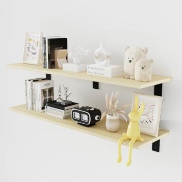 Imagem de Elehome Tábua de prateleira flutuante para parede de 1,5 cm – sem suportes – 91,4 cm C x 25,4 cm L x 1,5 cm T Lite Carvalho Melamina Prateleiras flutuantes para banheiro, cozinha, quarto e sala de