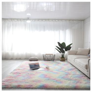 Imagem de SPXMQSS Tapete para quarto, tapetes ultra macios para sala de estar com forro antiderrapante tapetes laváveis, tapete peludo para quarto, sala de estar, quarto, dormitório, quarto de crianças