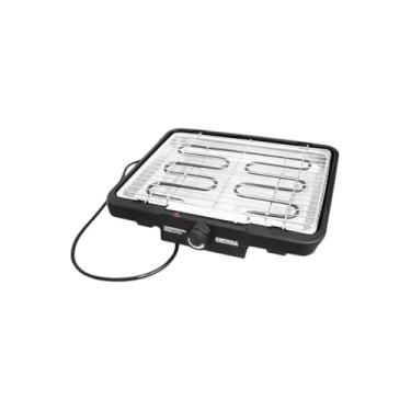 Imagem de Churrasqueira Elétrica Grill com Grelha Removível, 2000W, 127V, Preta, 40,7x34,5x8cm, Controle de Temperatura 5 Níveis, Bandeja Coletora