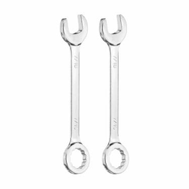 Imagem de HARFINGTON 2 minichaves combinadas, 12 pontas, ponta de caixa de 12 pontos e ângulo de 15 graus, chave inglesa CR-V de aço CR-V para reparo de máquinas automotivas domésticas DIY