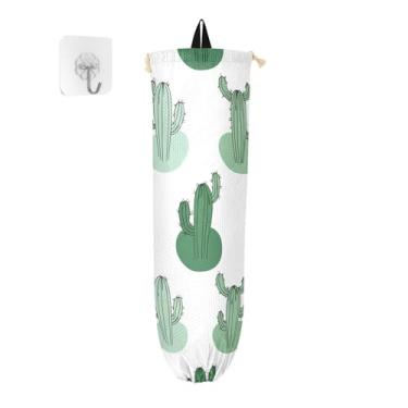 Imagem de xigua Suporte de parede para saco plástico de cacto fofo com cordão, pacote com 2, organizador de sacolas de compras reutilizáveis, decoração para bolsas, meias, roupas íntimas e gravatas