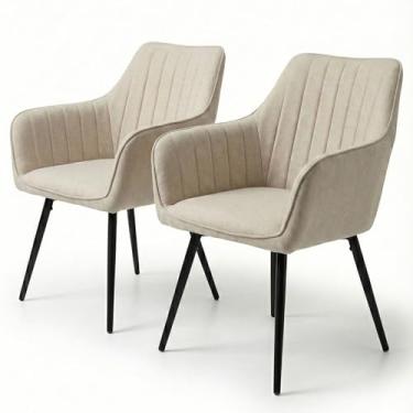 Imagem de Kit Poltrona Decorativa Magnólia Duoffice Du03 Estofada e Pés em Metal Preto para Sala e Recepção