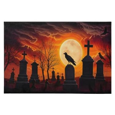Imagem de CEBUGI Tapete de área 60 x 90 cm macio lavável tapete antiderrapante com suporte de borracha tapetes de área de fundo de Halloween para sala de estar, quarto, decoração de casa