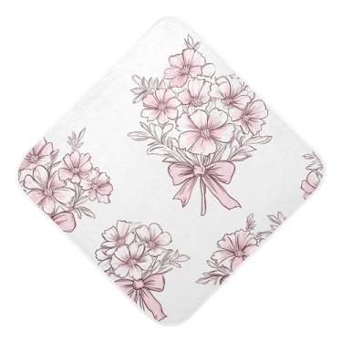 Imagem de STAYTOP Toalhas de bebê buquê de musselina com capuz, toalha de banho super macia, toalhas de banho absorventes para banho recém-nascido unissex 76 x 76 cm