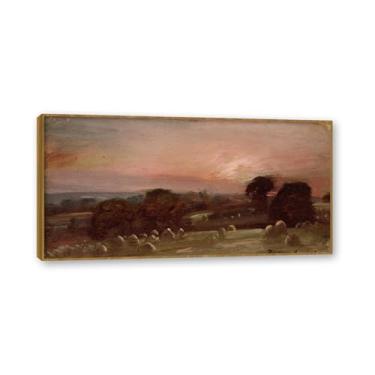 Imagem de NHLDZYH Moldura de Teca. John Constable, quadro de tela de romance inglês, paisagem atmosférica, arte de parede com moldura para biblioteca ou sala. (Paisagem 90). 50x100cm