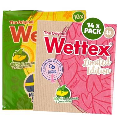 Imagem de Wettex The Original 14-Pack Swedish Dishcloths for Kitchen - Pink Ribbon Limited Edition - Reusable Dish Clothes - Hand Towels for Kitchen - Assorted Colors
