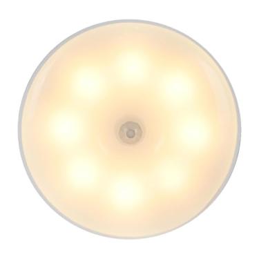 Imagem de Luminária Luz LED Sensor de Movimento Magnética USB Recarregável Sem Fio com-Duas cores Lâmpada Noturna(Duas cores（Fria+Quente）)