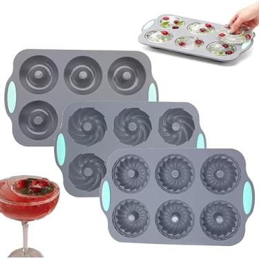 Imagem de Molde de gelo de guirlanda, formas de silicone para fazer cubos de gelo em forma de Natal, molde DIY de silicone de 6 furos, adequado para cubos de gelo, bolos. (2 conjuntos-E)