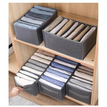 Imagem de Kit 2 Organizador Gaveta 6 Divisórias Colméia Dobrável - Para Roupas Íntimas Meias Armário, Economia Espaço Lavável