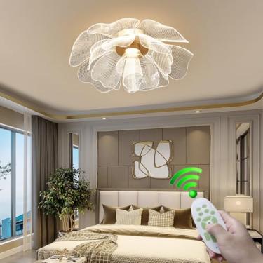 Imagem de Luminária de teto decorativa LED com controle remoto e regulagem de intensidade. Luminária de teto em formato de folha acrílica, moderna, em espiral, ideal para sala de estar, quarto e sala