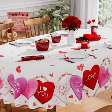 Imagem de Siilues Toalha de mesa para o dia dos namorados (152 x 213 cm oval)