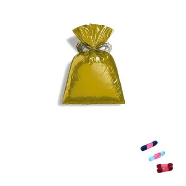 Imagem de Kit Saco Metalizado 89x120cm Com 10 Unidades + Fita Cetim 10mm x 10m