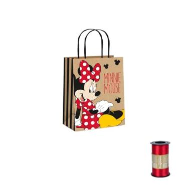 Imagem de Kit Sacola de Papel Kraft Minnie com Fita Cetim 4mm x 100m