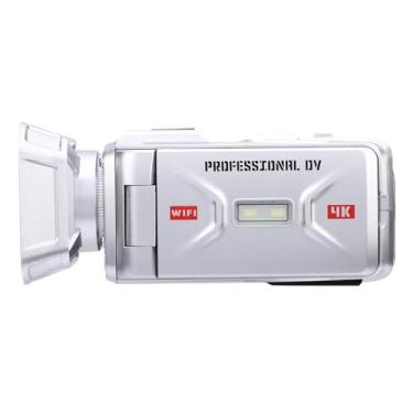 Imagem de Asixxsix 4K Video Camera Camcorder, 2500mAh 64MP Vlogging Camera 18X Digital Zoom, 3.0 Inch Rotating Screen, WiFi, USB Interface, Digital Camera for Growth Recording, Travel (SILVER)