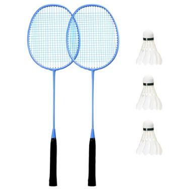 Imagem de Conjunto de Raquete Badminton e Shuttlecock para Treinamento Equipamento Educação Física Exercício Esportivo Kit Liga Ferro