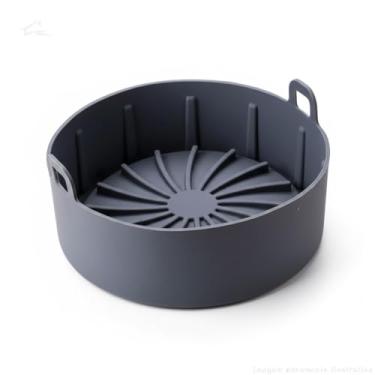 Imagem de Forma Redonda Reutilizável em Silicone para Airfryer, 16 x 16 x 5,3cm, Cinza